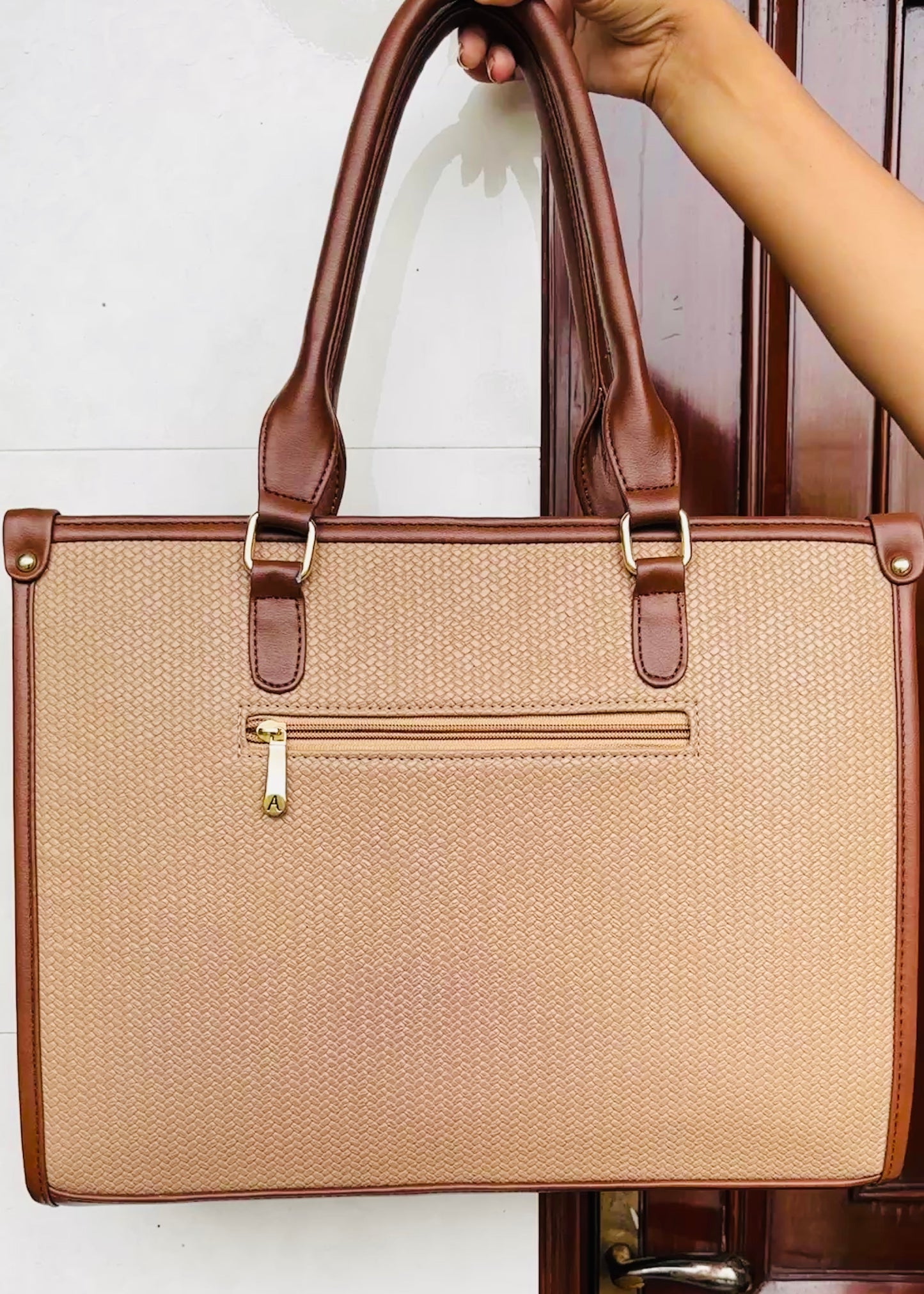 Beige Laptop Bag for Women