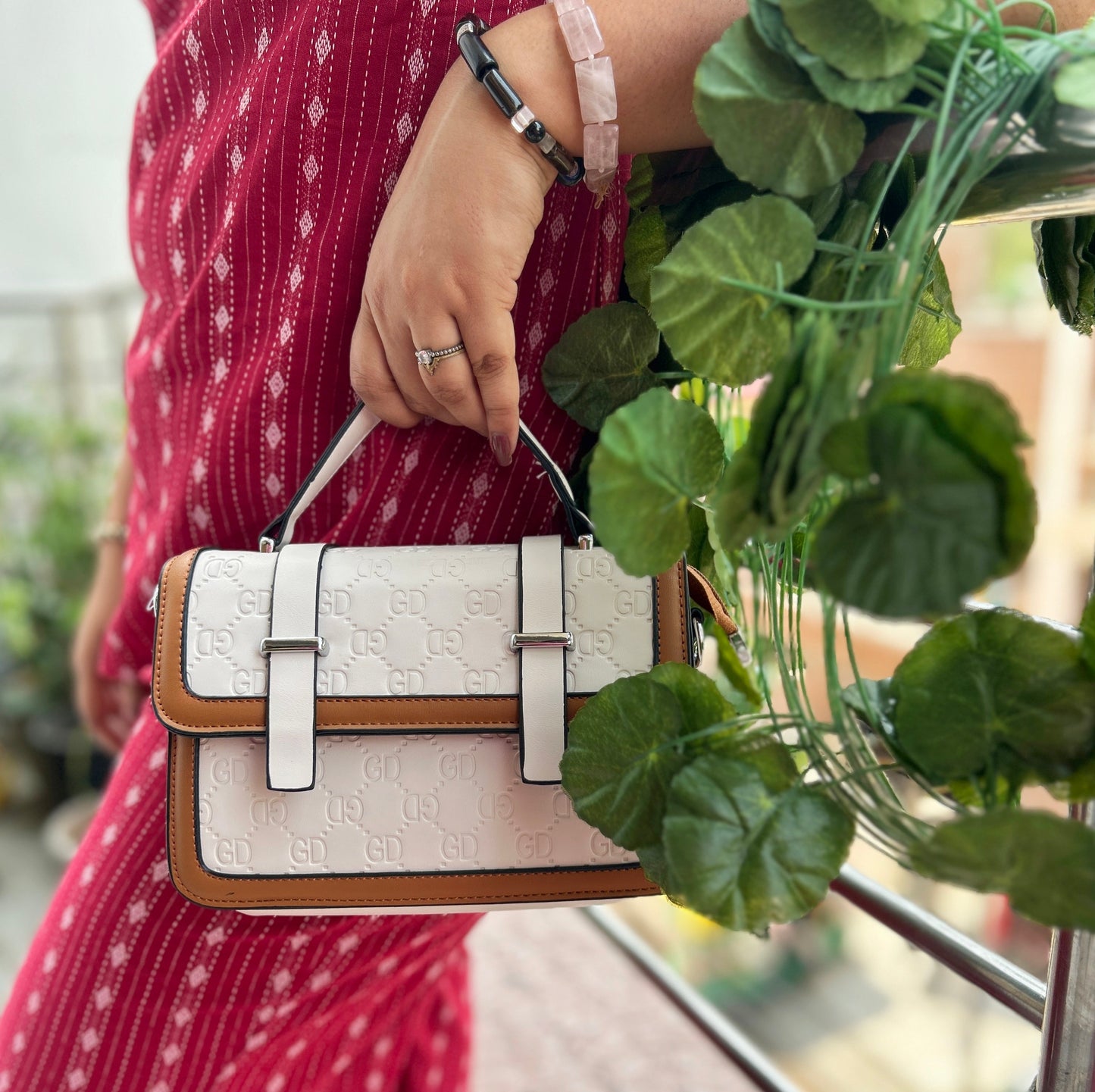 Allure Elite White Sling Bag