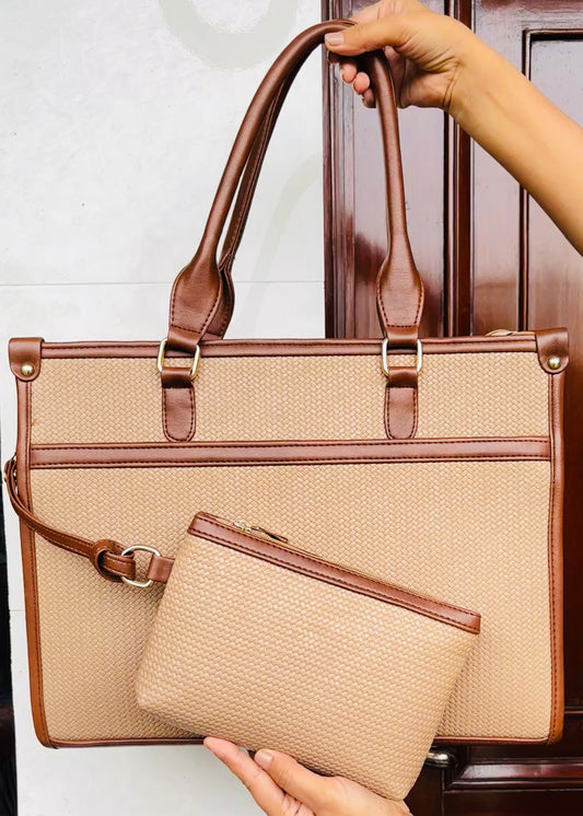 Beige Laptop Bag for Women